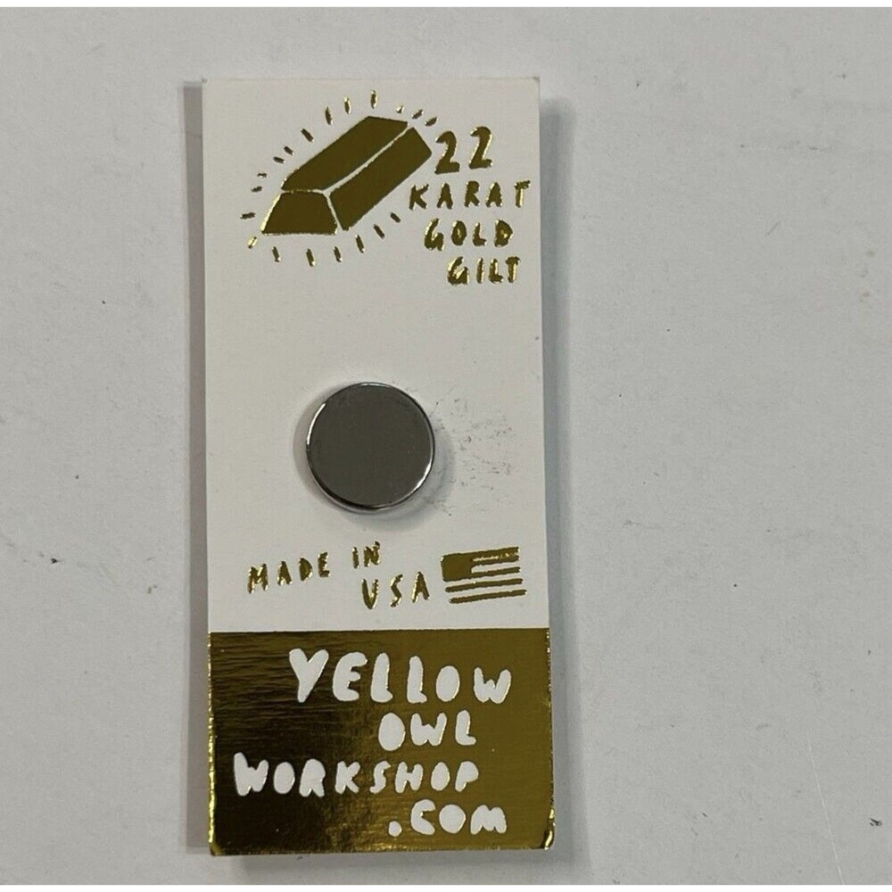 Yellow Owl Workshop Pink So Much Yes 22K Gold Gilt Magnetic Lapel Pin New USA - Picture 3 of 5
